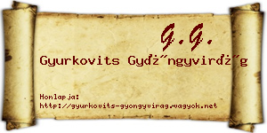 Gyurkovits Gyöngyvirág névjegykártya